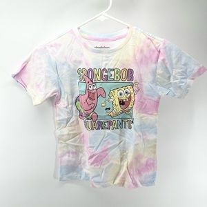 Never Worn SpongeBob SquarePants tie-dye Shirt Short Sleeve Rainbow Shirt Size S